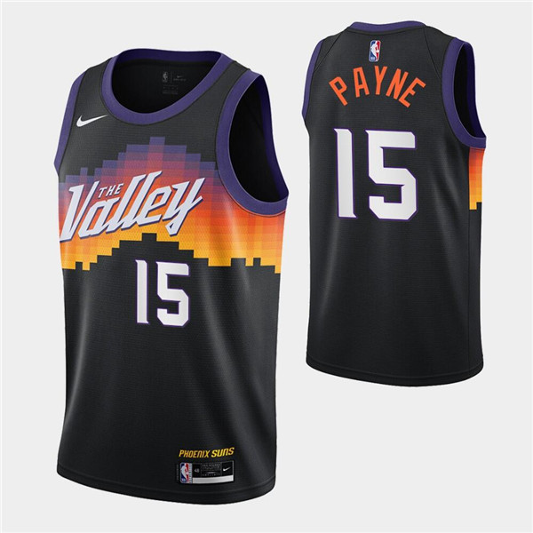 Men's Phoenix Suns  #15 Cameron Payne Black NBA 2020-21 City Edition New Uniform Stitched Jersey